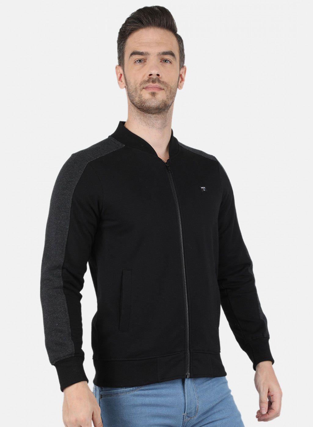 Men Black Solid Sweatshirt