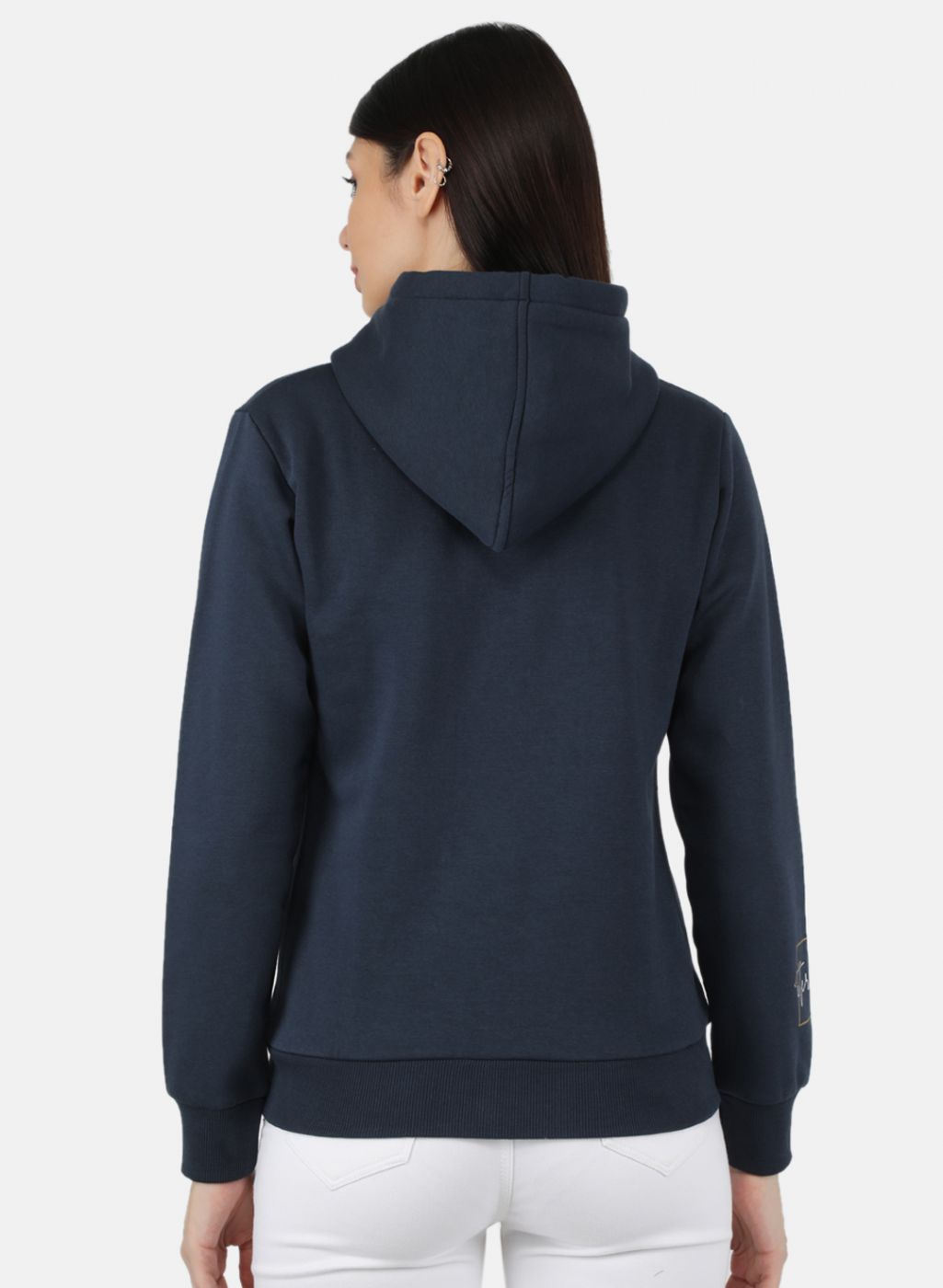 Women Blue Solid Sweatshirt