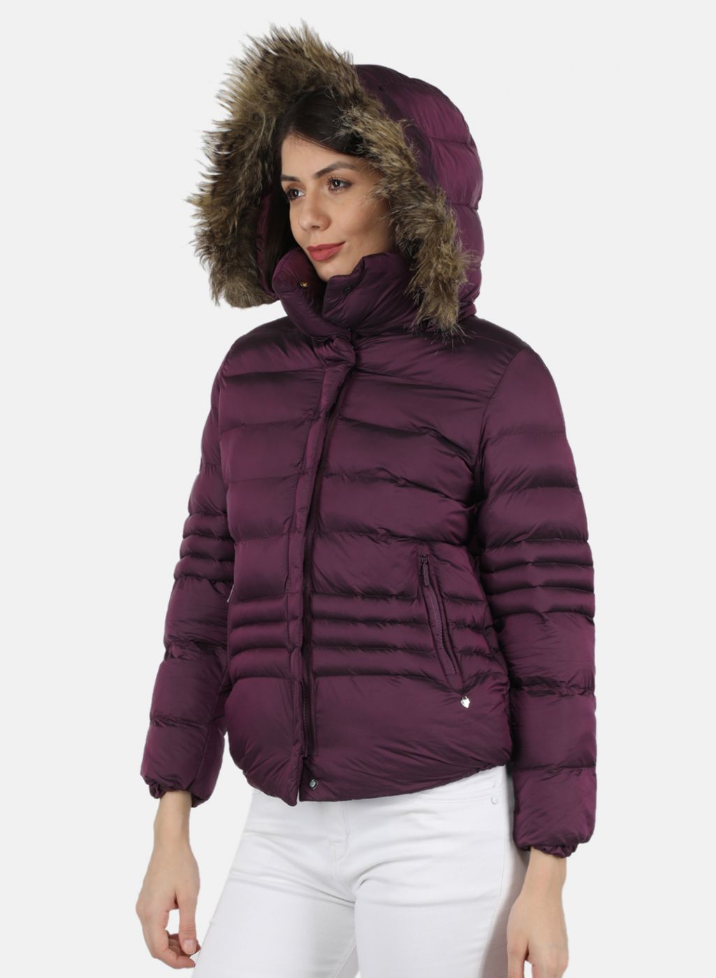 Women Purple Solid Jacket