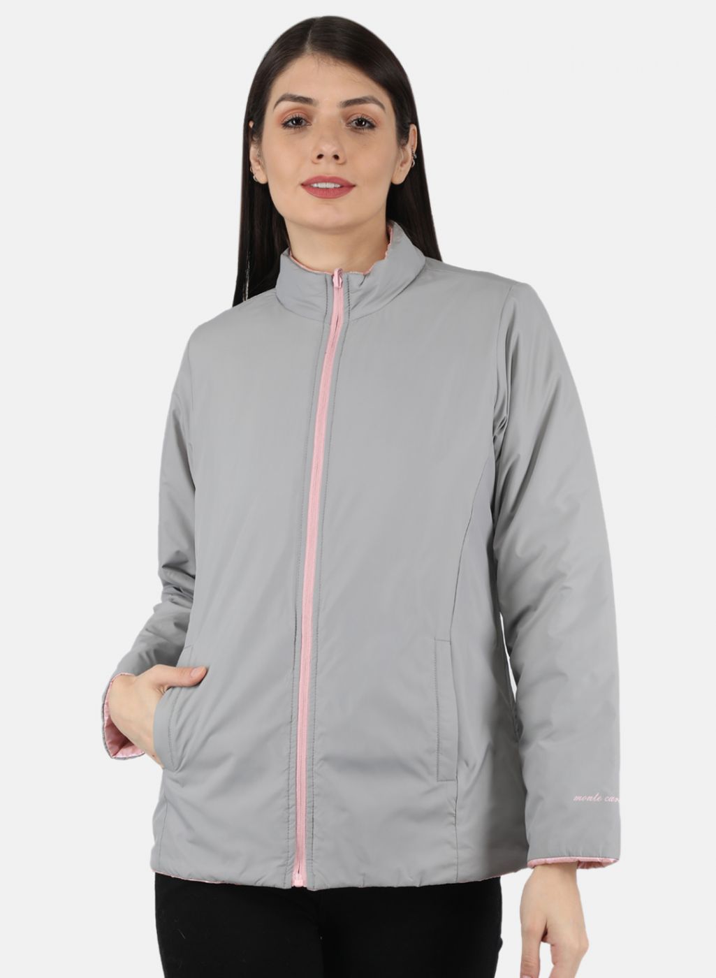 Women Pink Solid Jacket