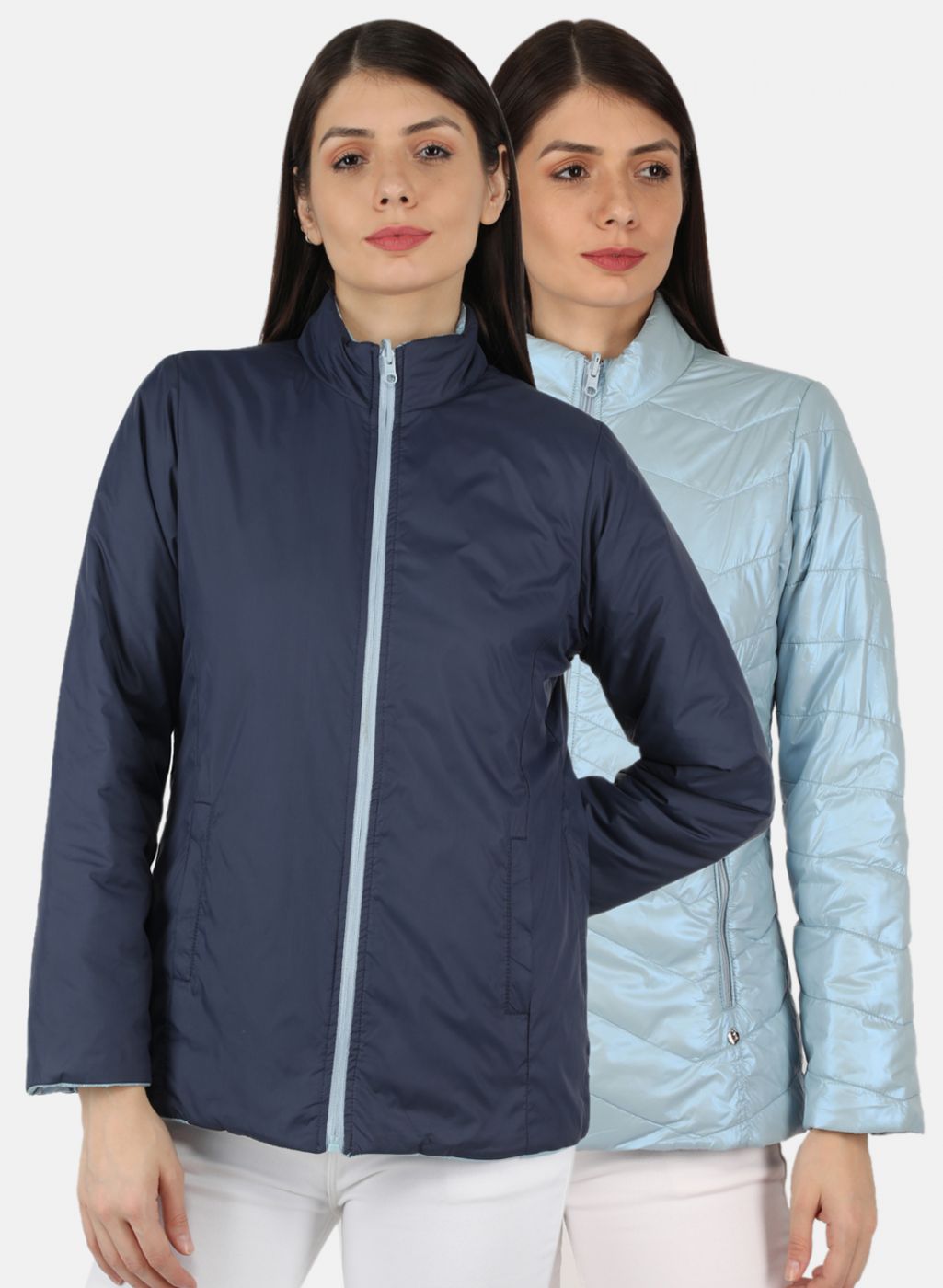 Women Blue Solid Jacket