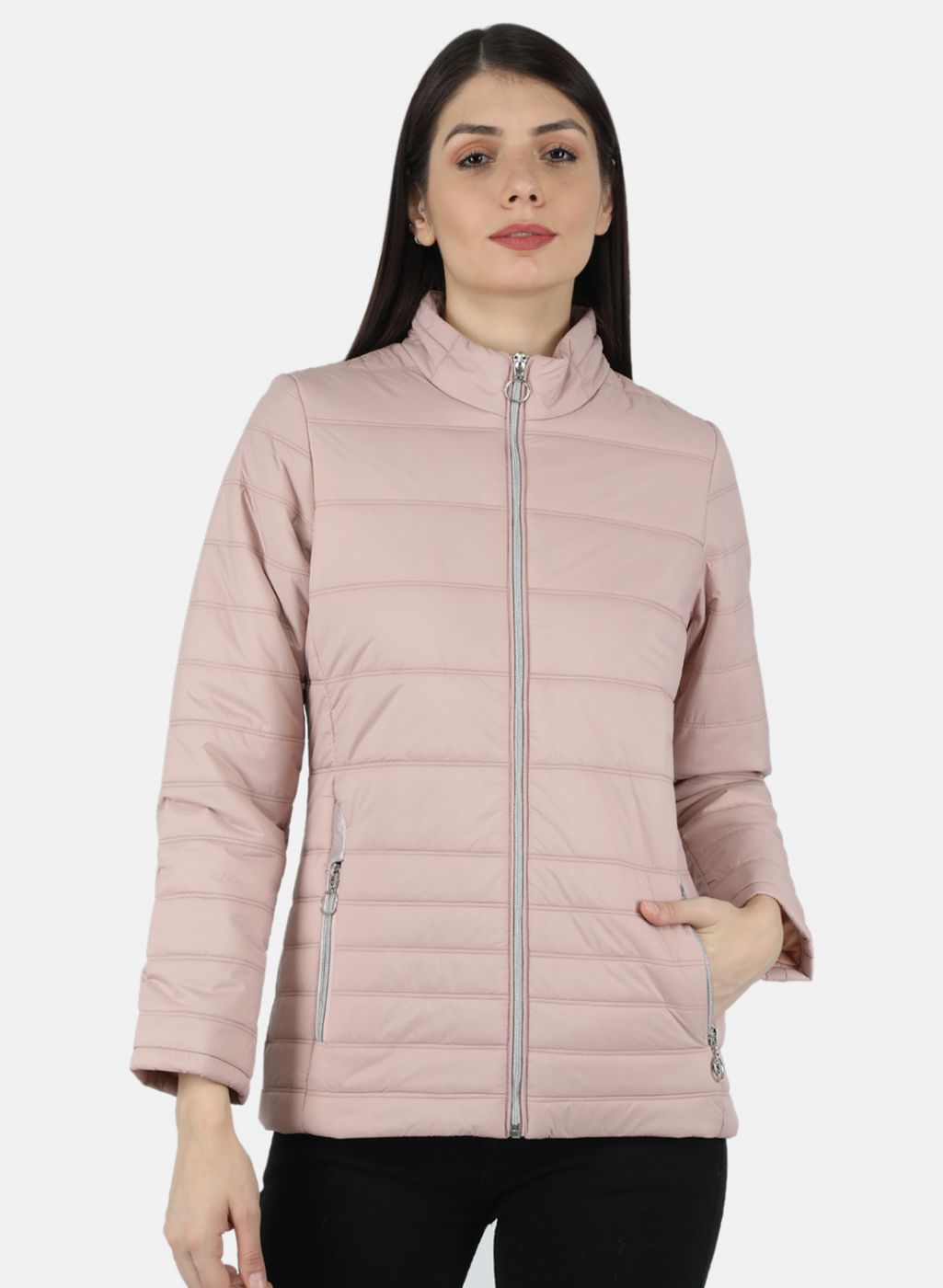 Women Pink Solid Jacket