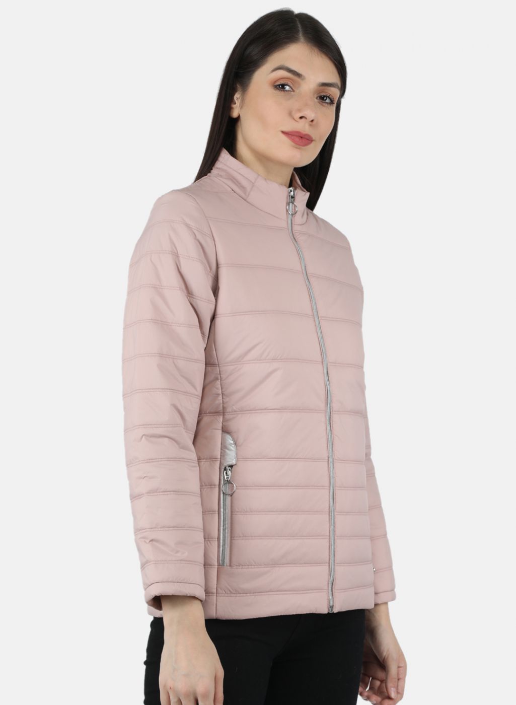 Women Pink Solid Jacket