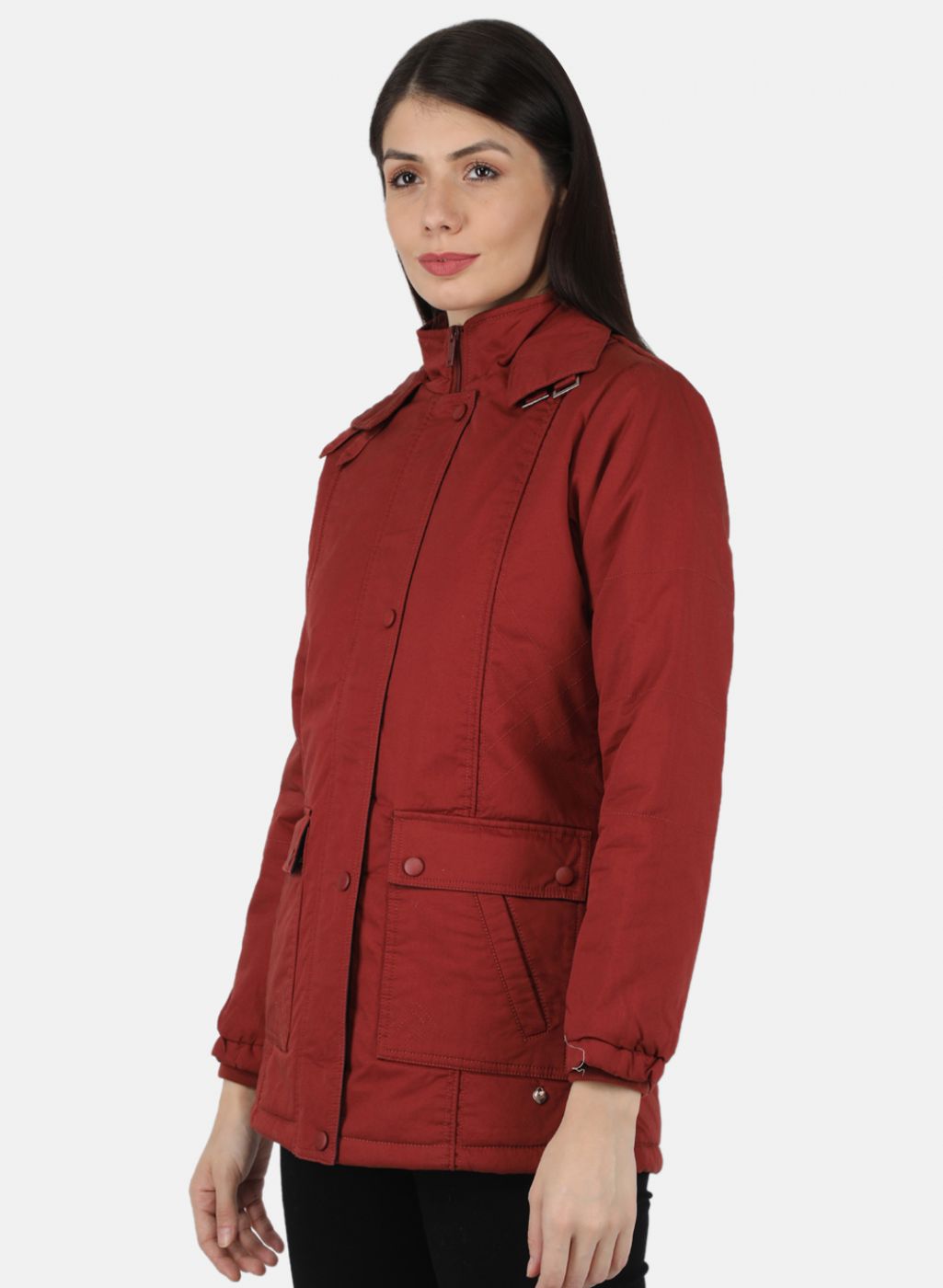 Women Rust Orange Solid Jacket