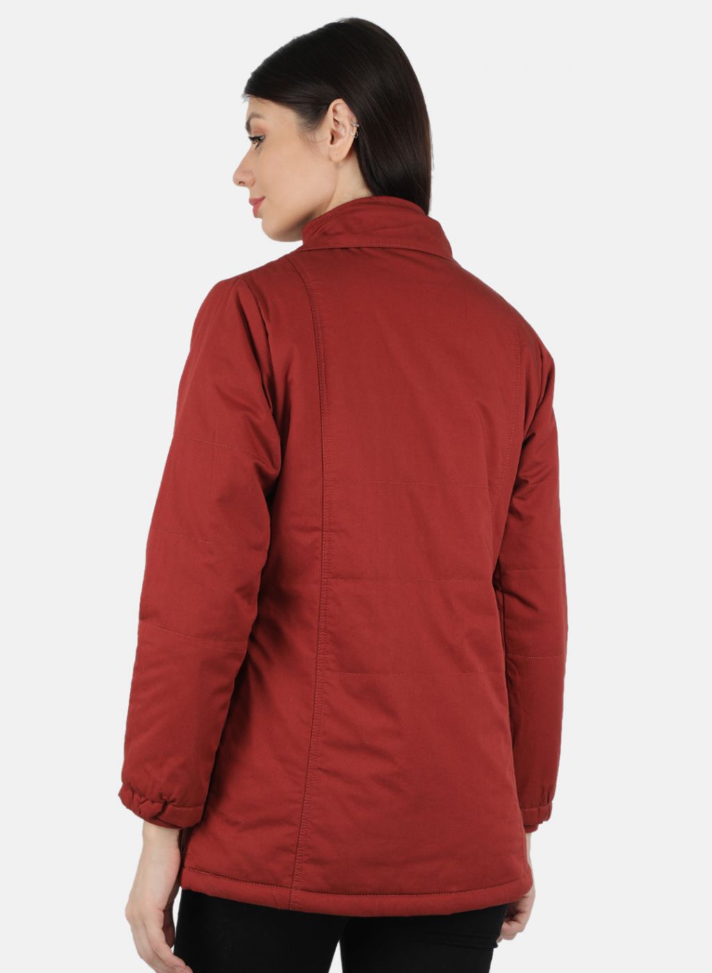 Women Rust Orange Solid Jacket