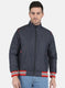 Men NAvy Blue Solid Jacket