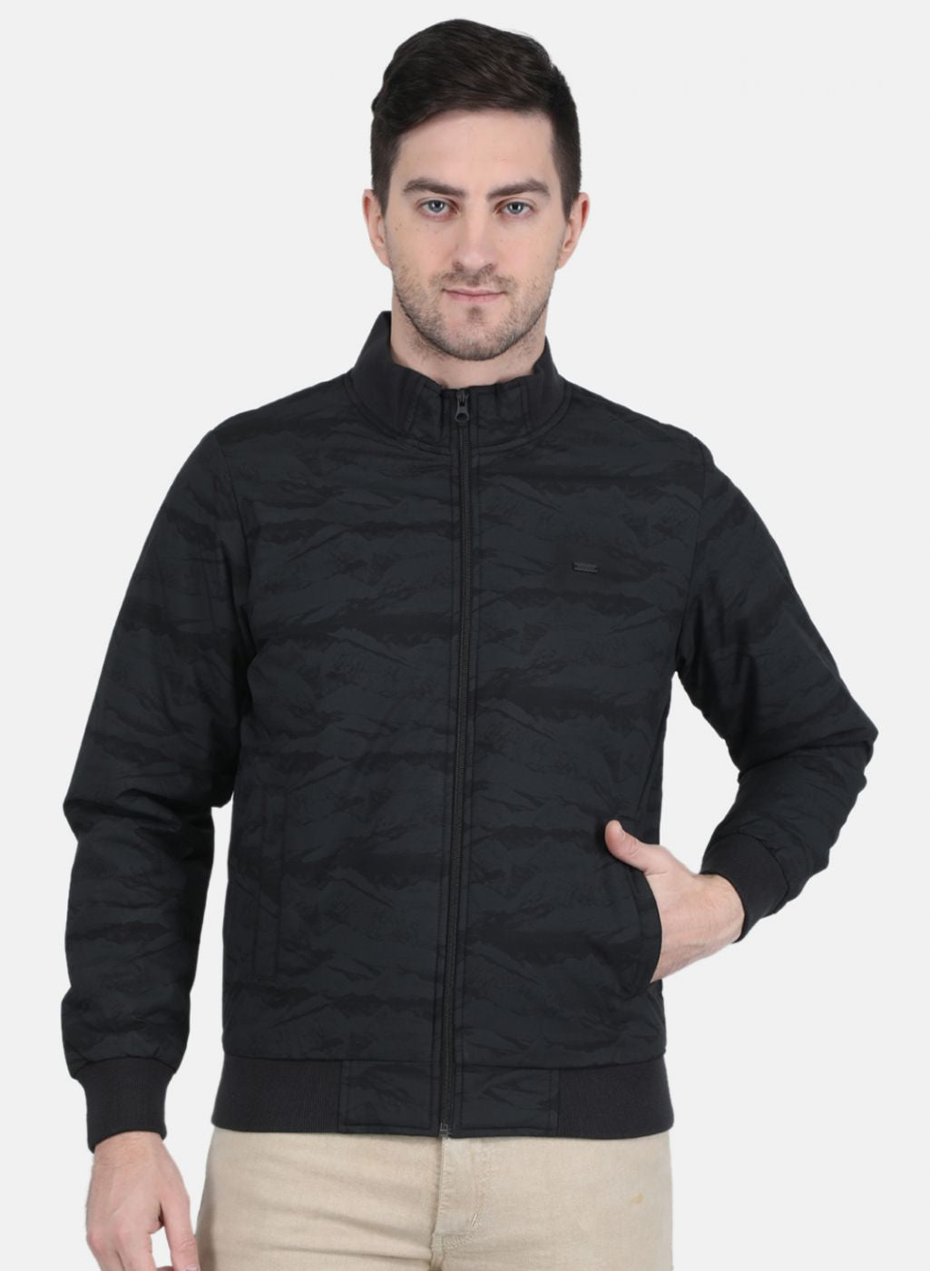 Men Black Solid Jacket