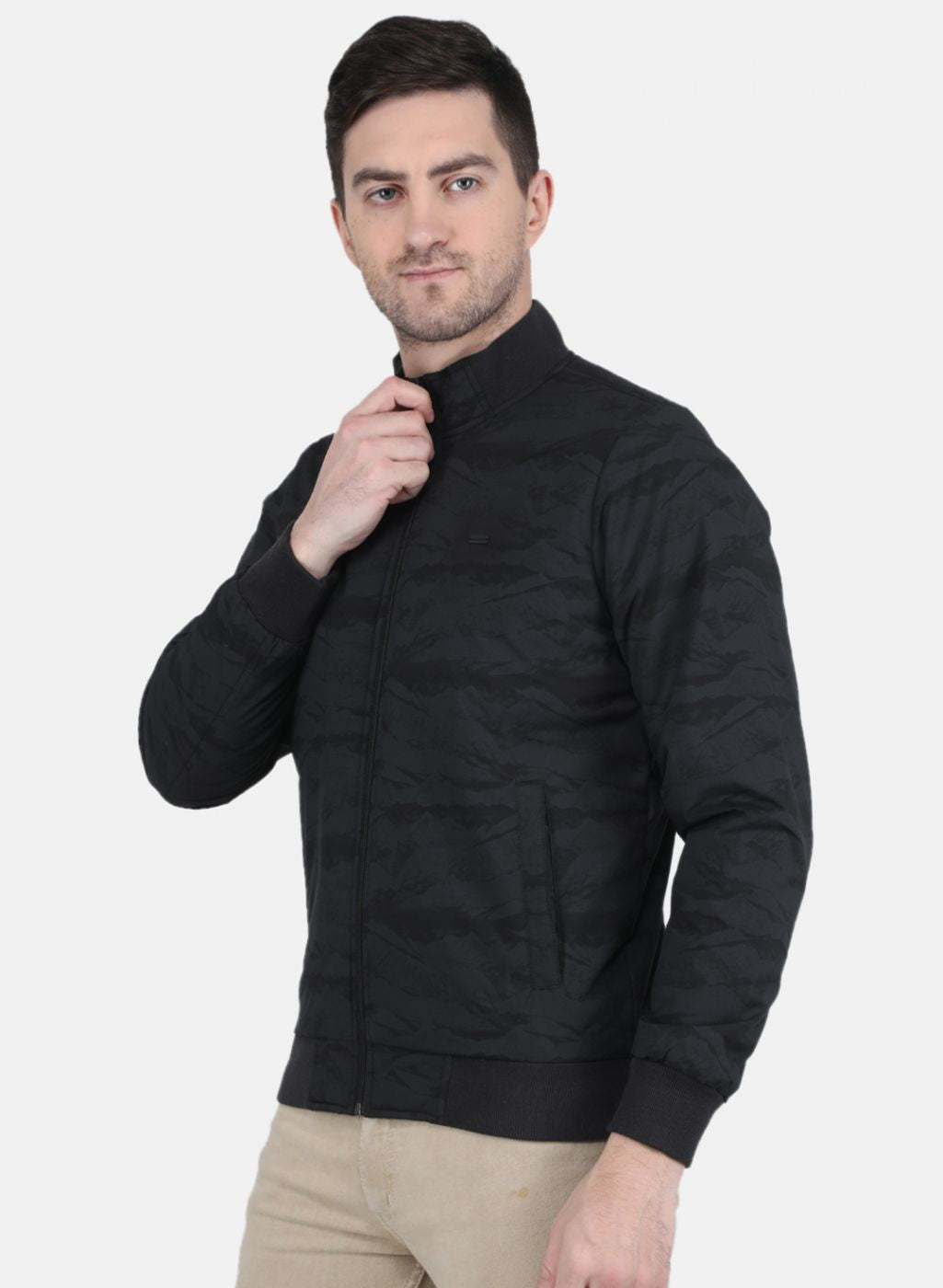 Men Black Solid Jacket