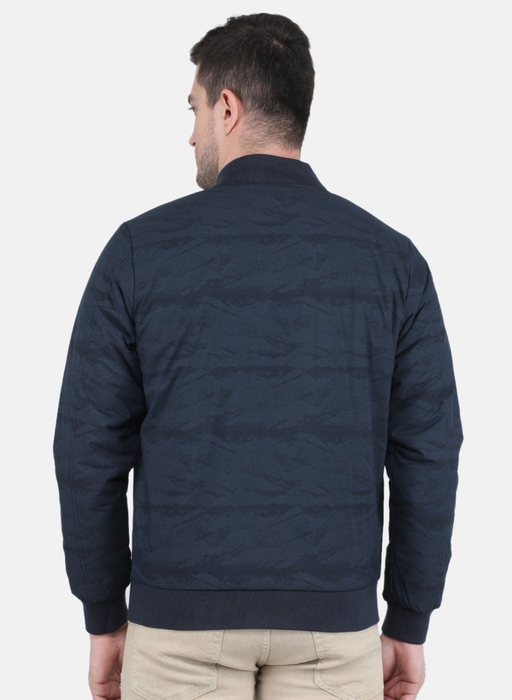 Men NAvy Blue Solid Jacket