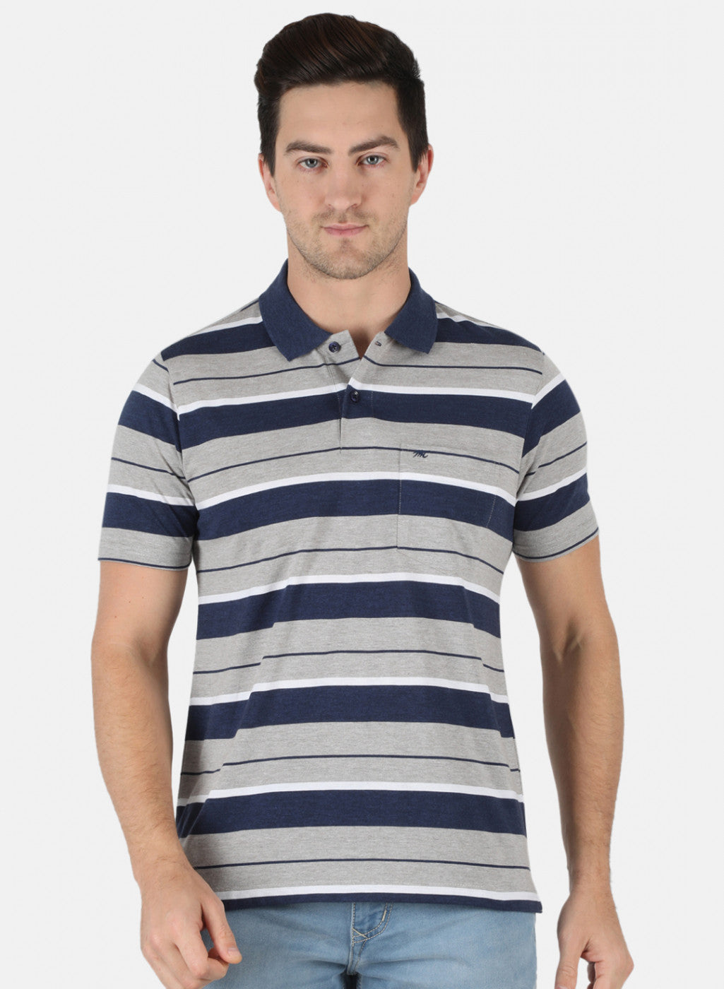 Men Blue Stripe T-Shirt