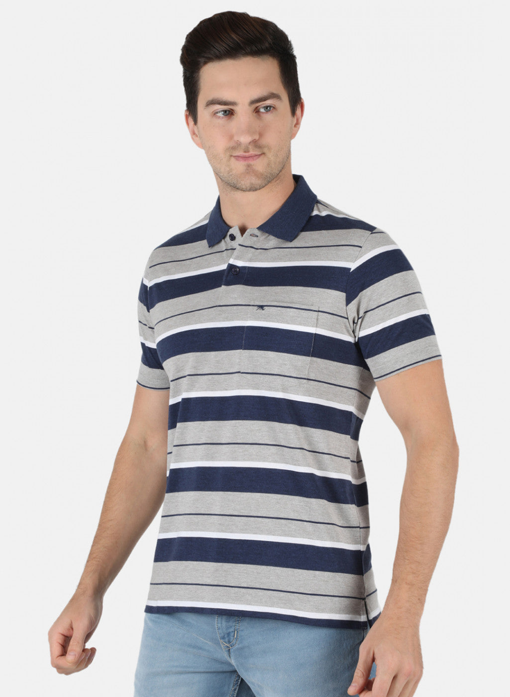 Men Blue Stripe T-Shirt