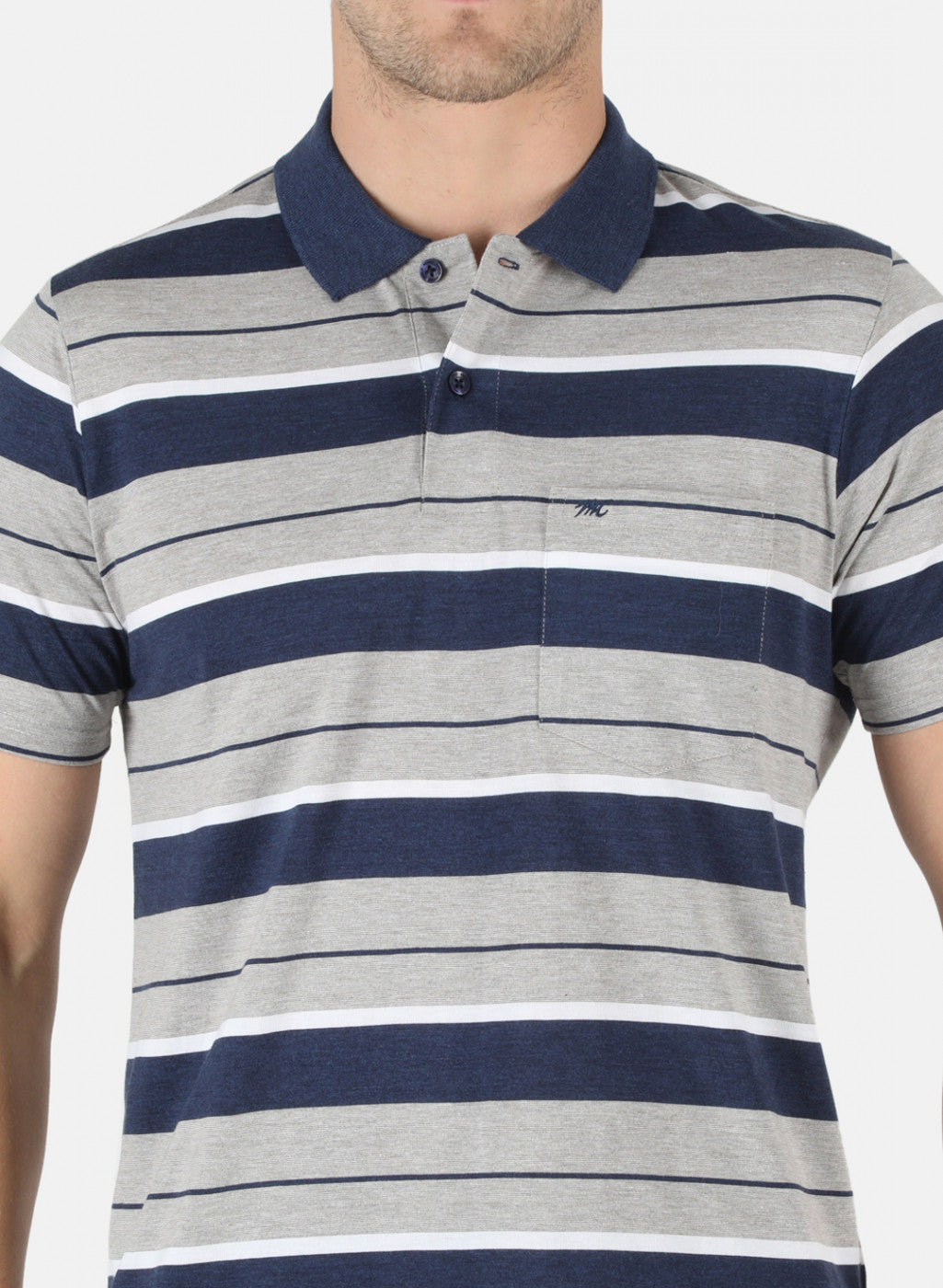 Men Blue Stripe T-Shirt