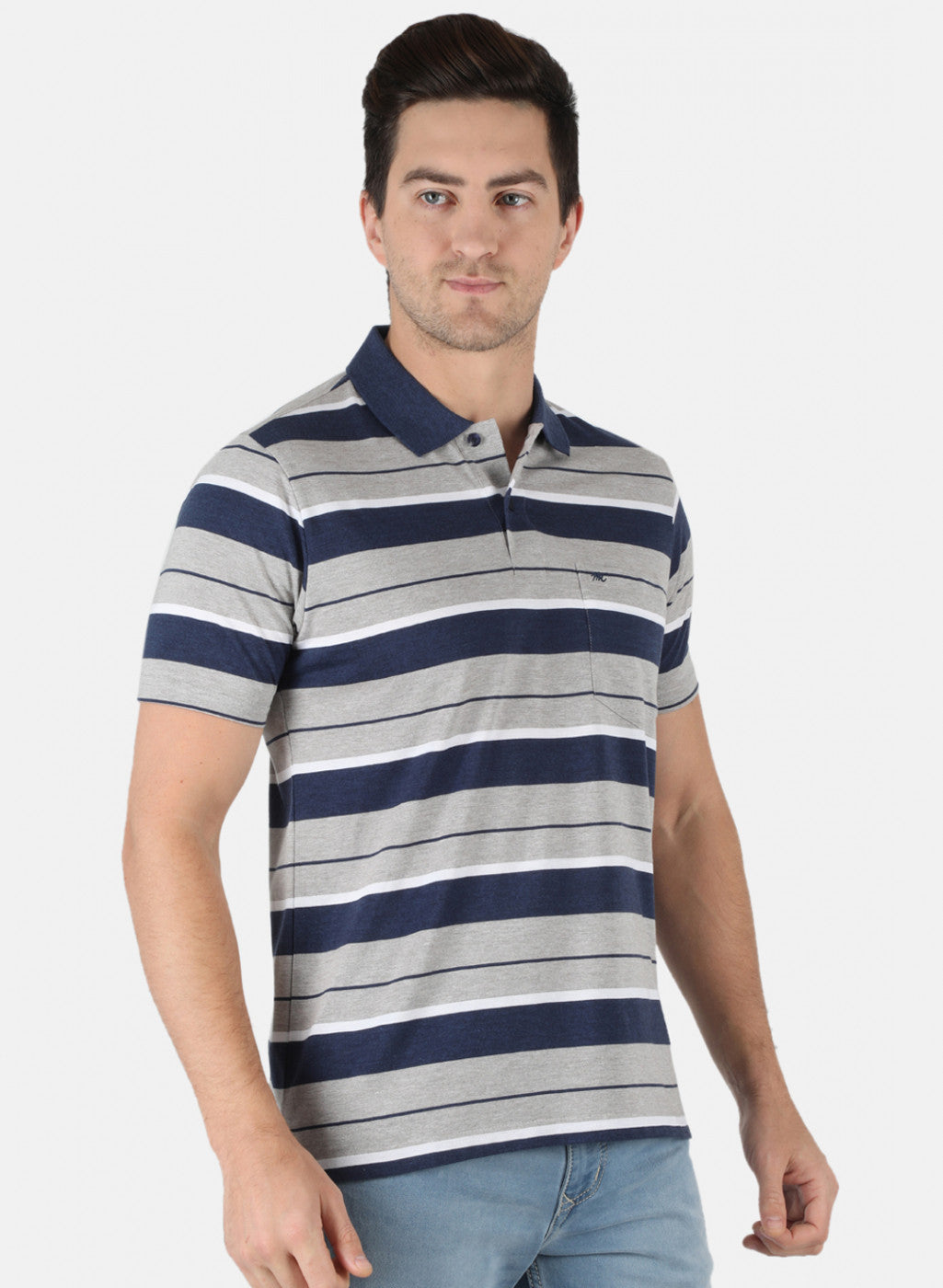 Men Blue Stripe T-Shirt