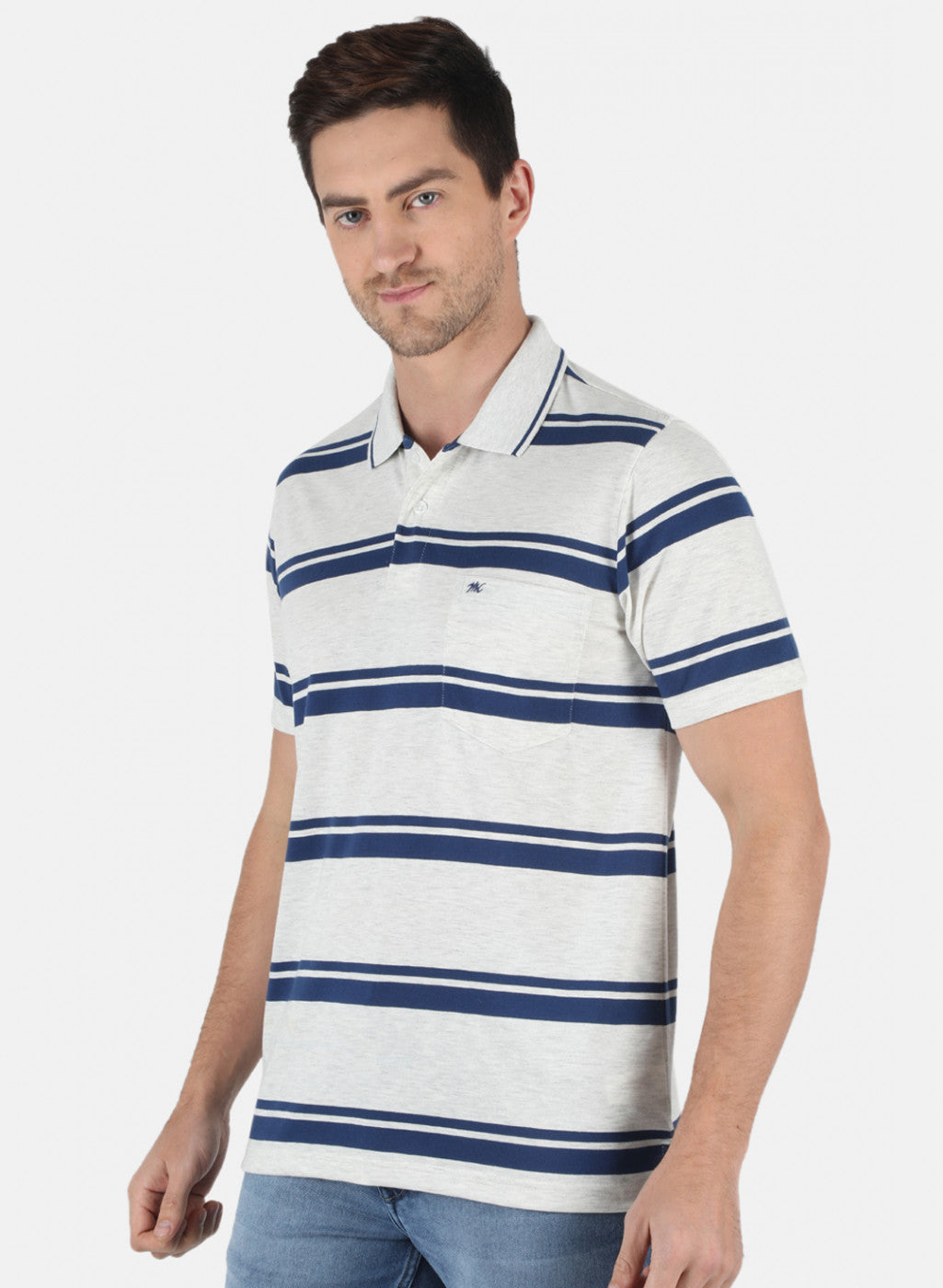 Men Grey Stripe T-Shirt