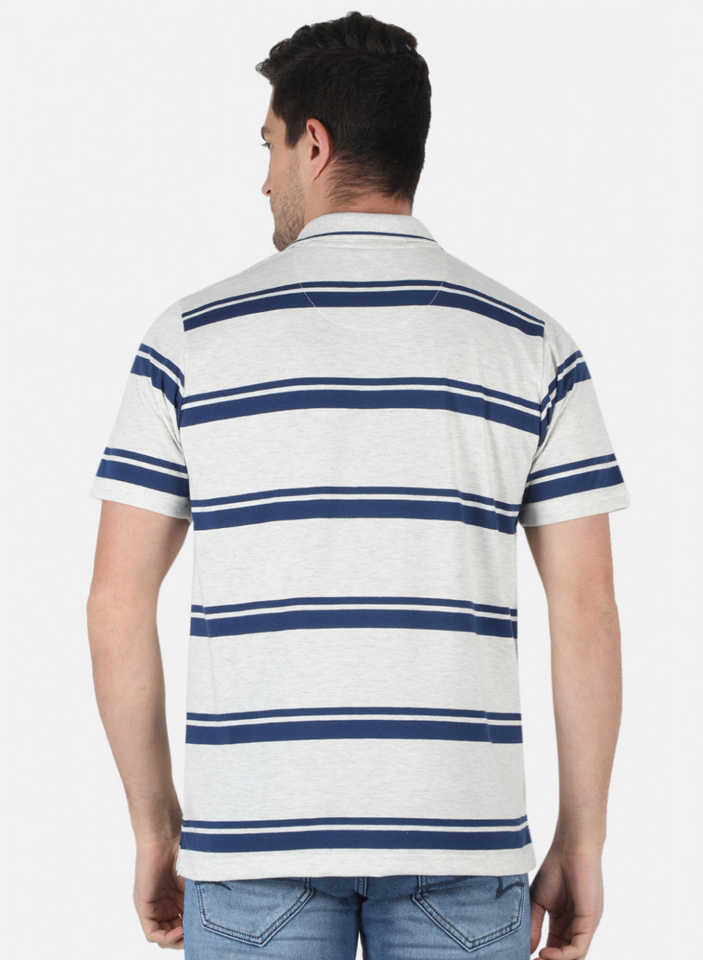 Men Grey Stripe T-Shirt