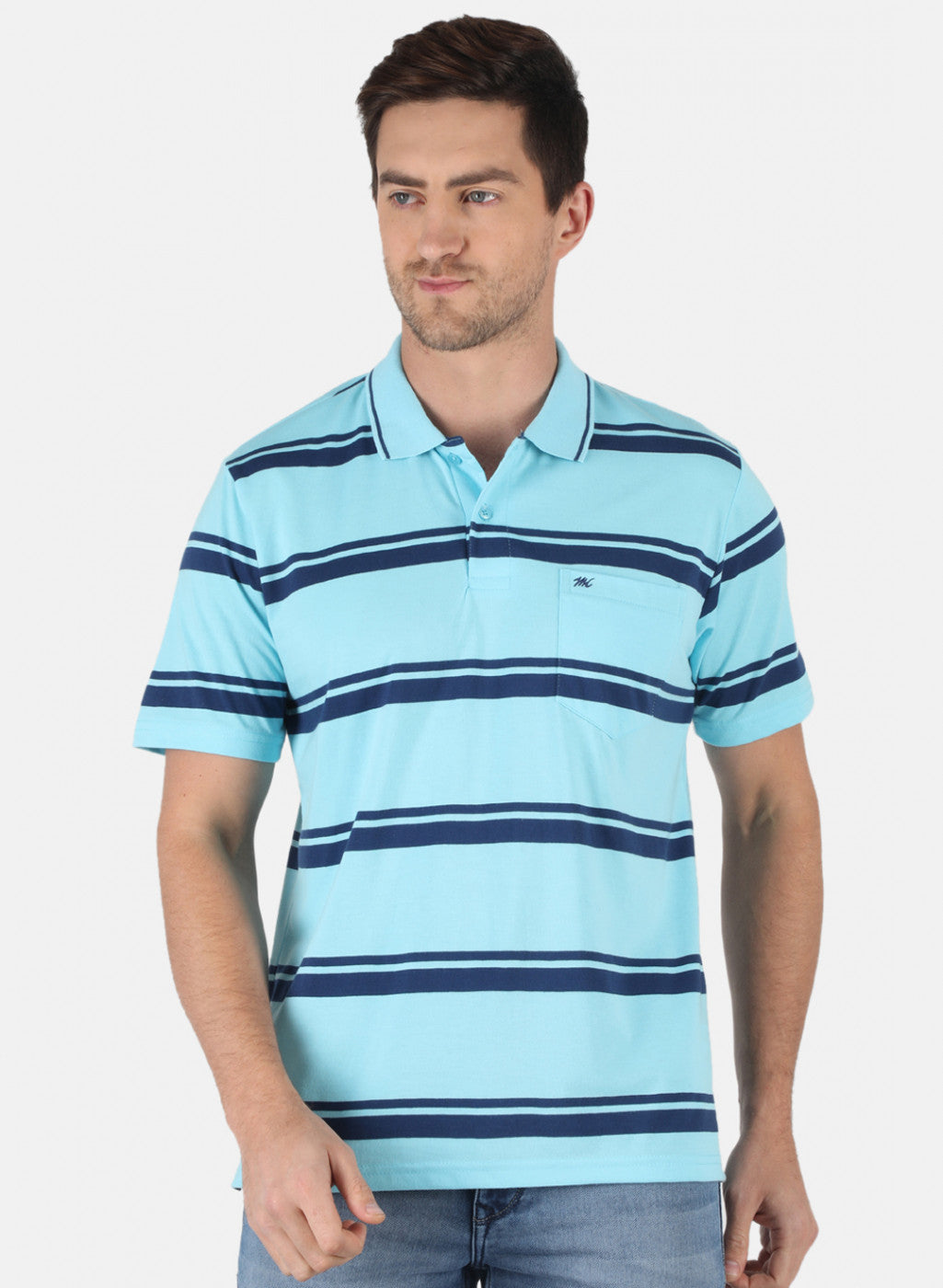 Men Blue Stripe T-Shirt