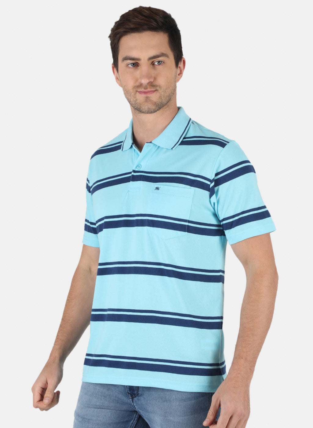 Men Blue Stripe T-Shirt