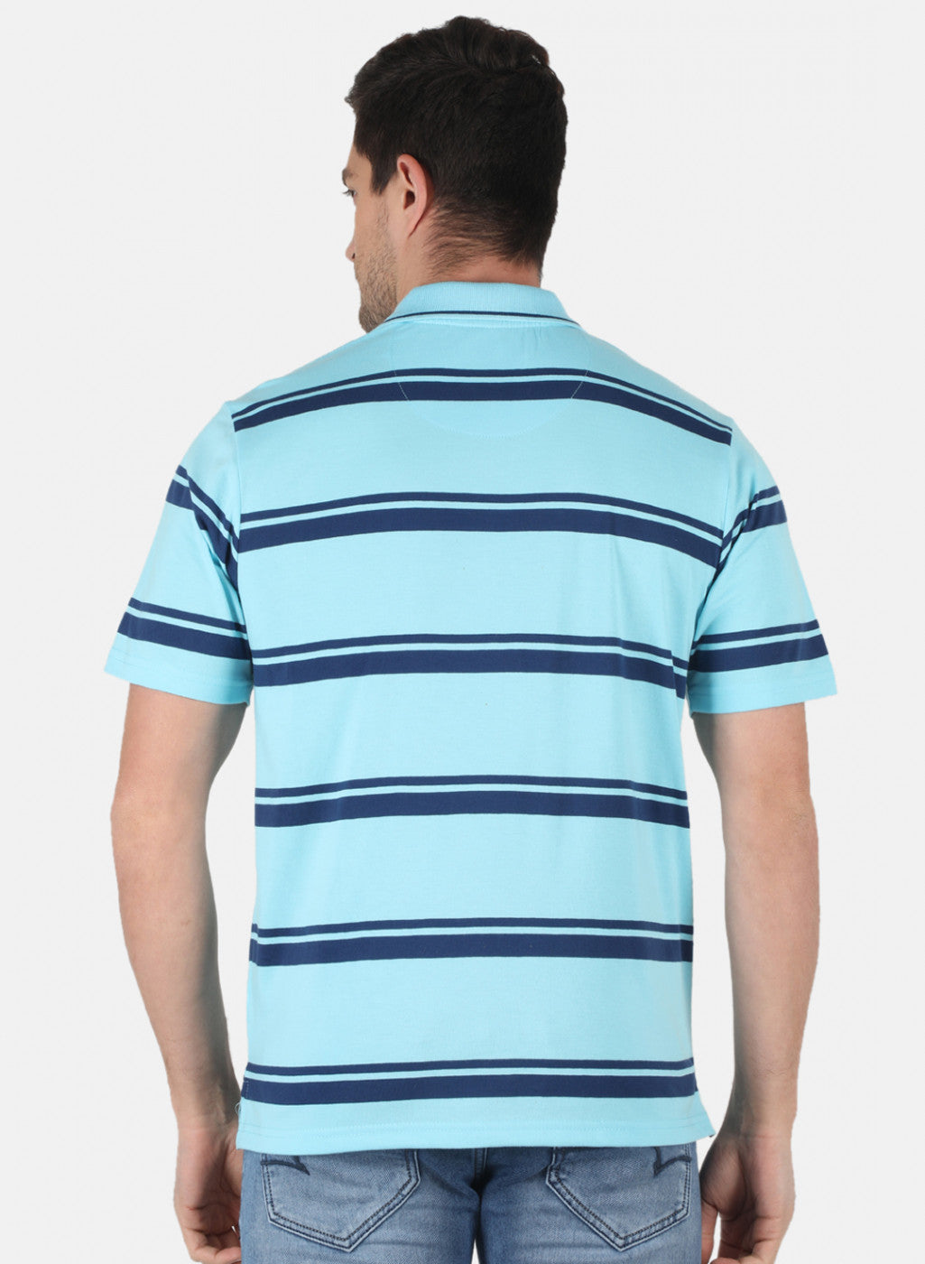 Men Blue Stripe T-Shirt