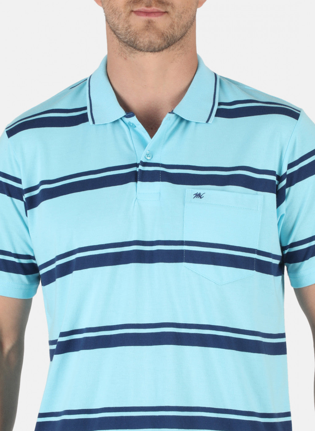 Men Blue Stripe T-Shirt