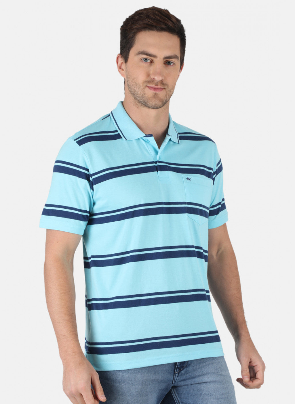 Men Blue Stripe T-Shirt