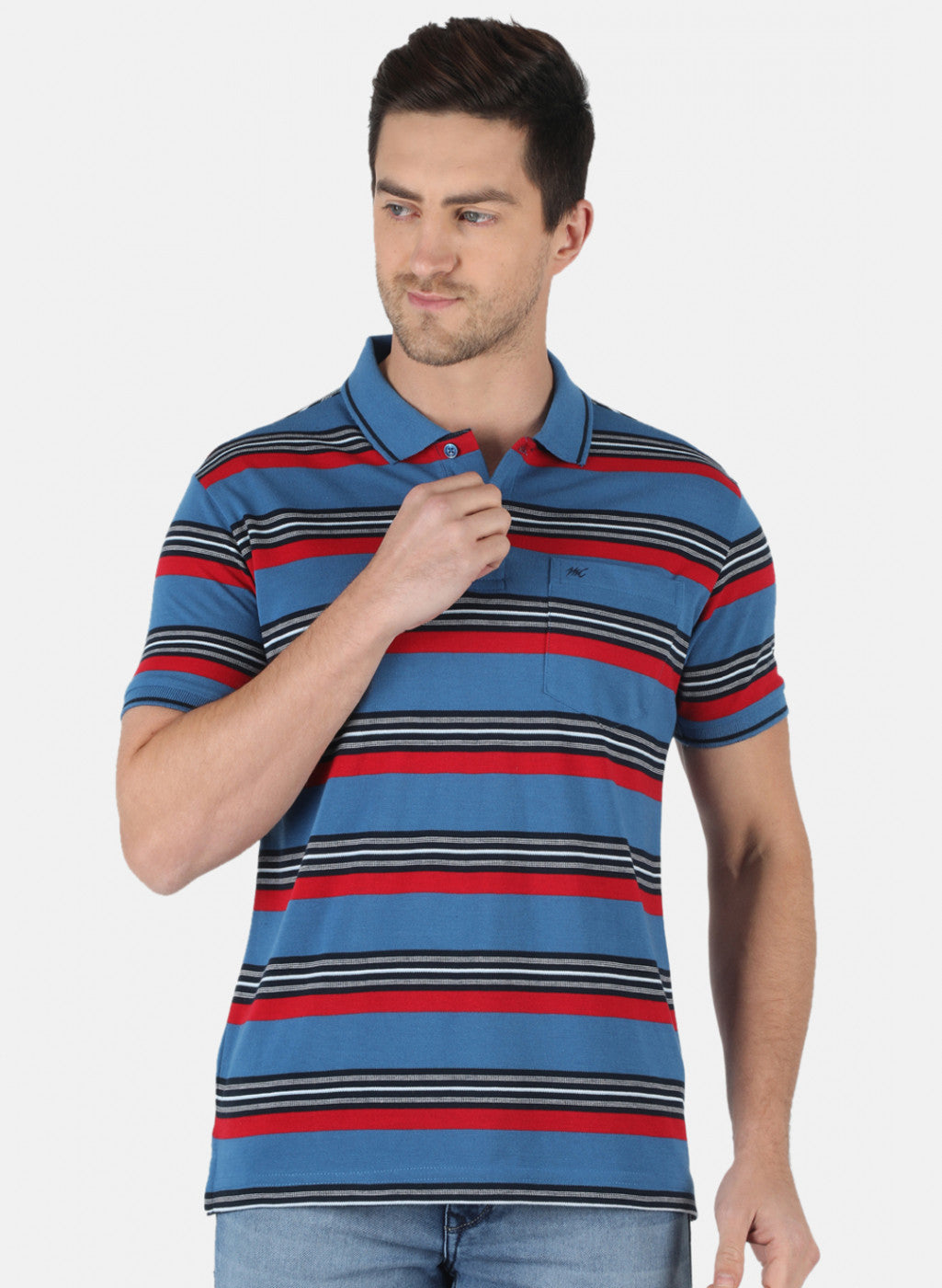 Men Blue Stripe T-Shirt