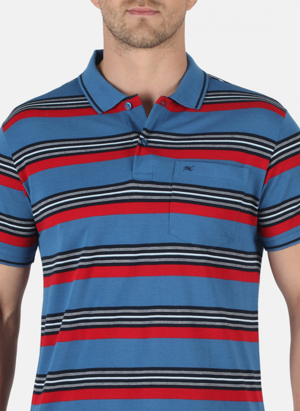 Men Blue Stripe T-Shirt