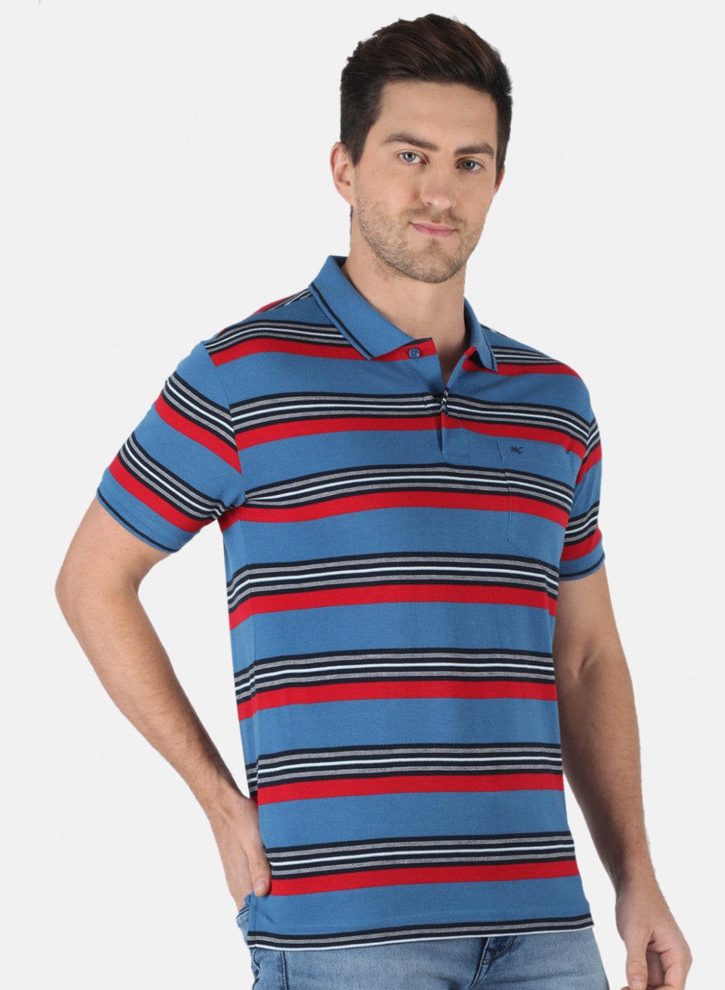 Men Blue Stripe T-Shirt