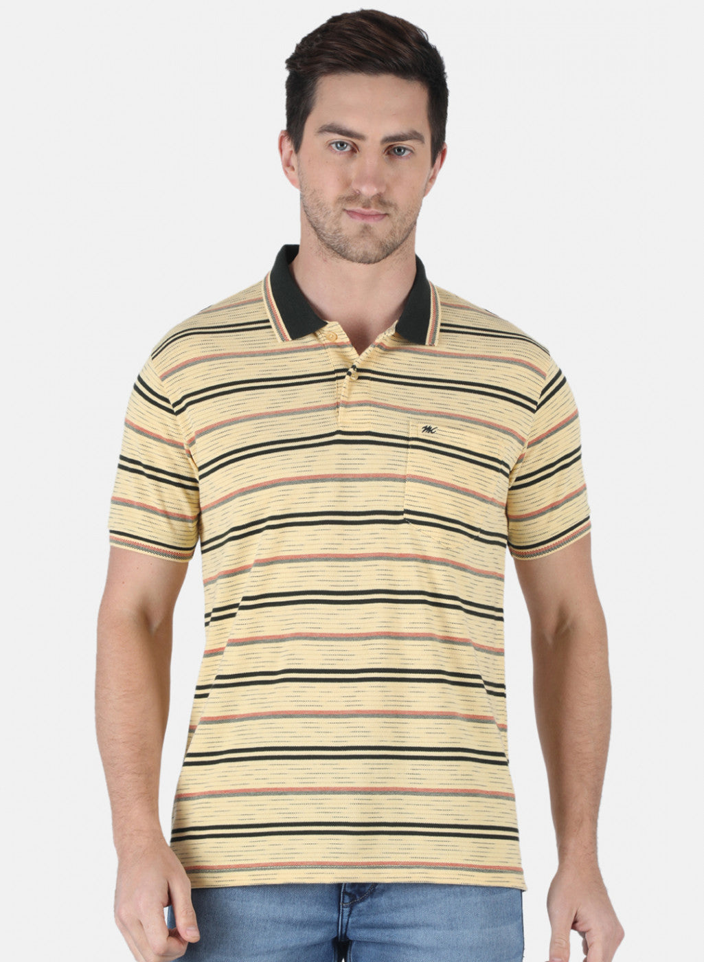 Men Yellow Stripe T-Shirt