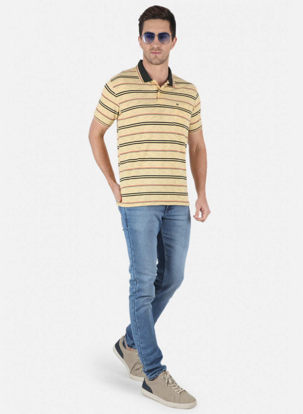 Men Yellow Stripe T-Shirt