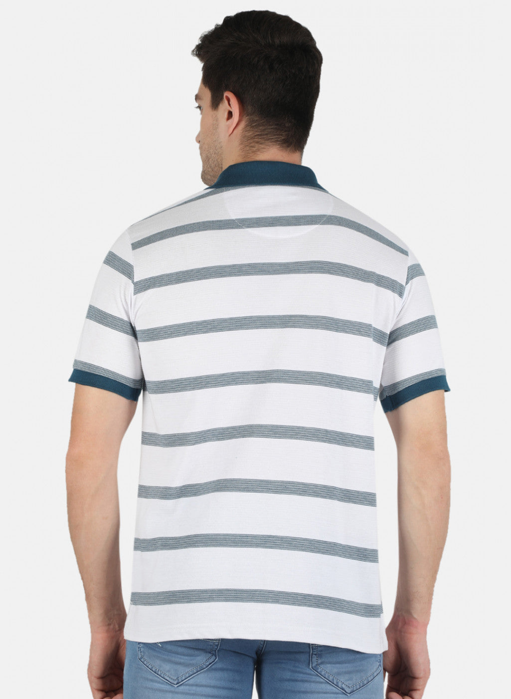 Men White Stripe T-Shirt