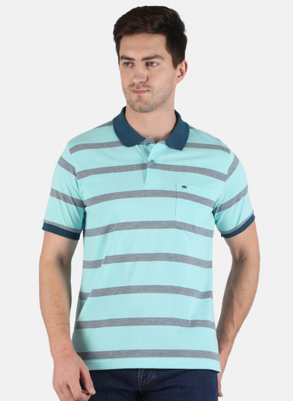 Men Blue Stripe T-Shirt