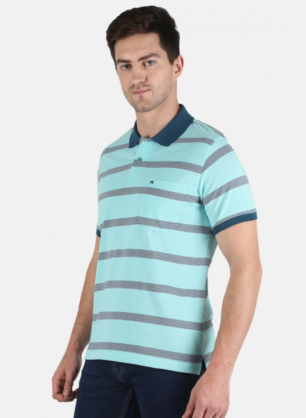 Men Blue Stripe T-Shirt