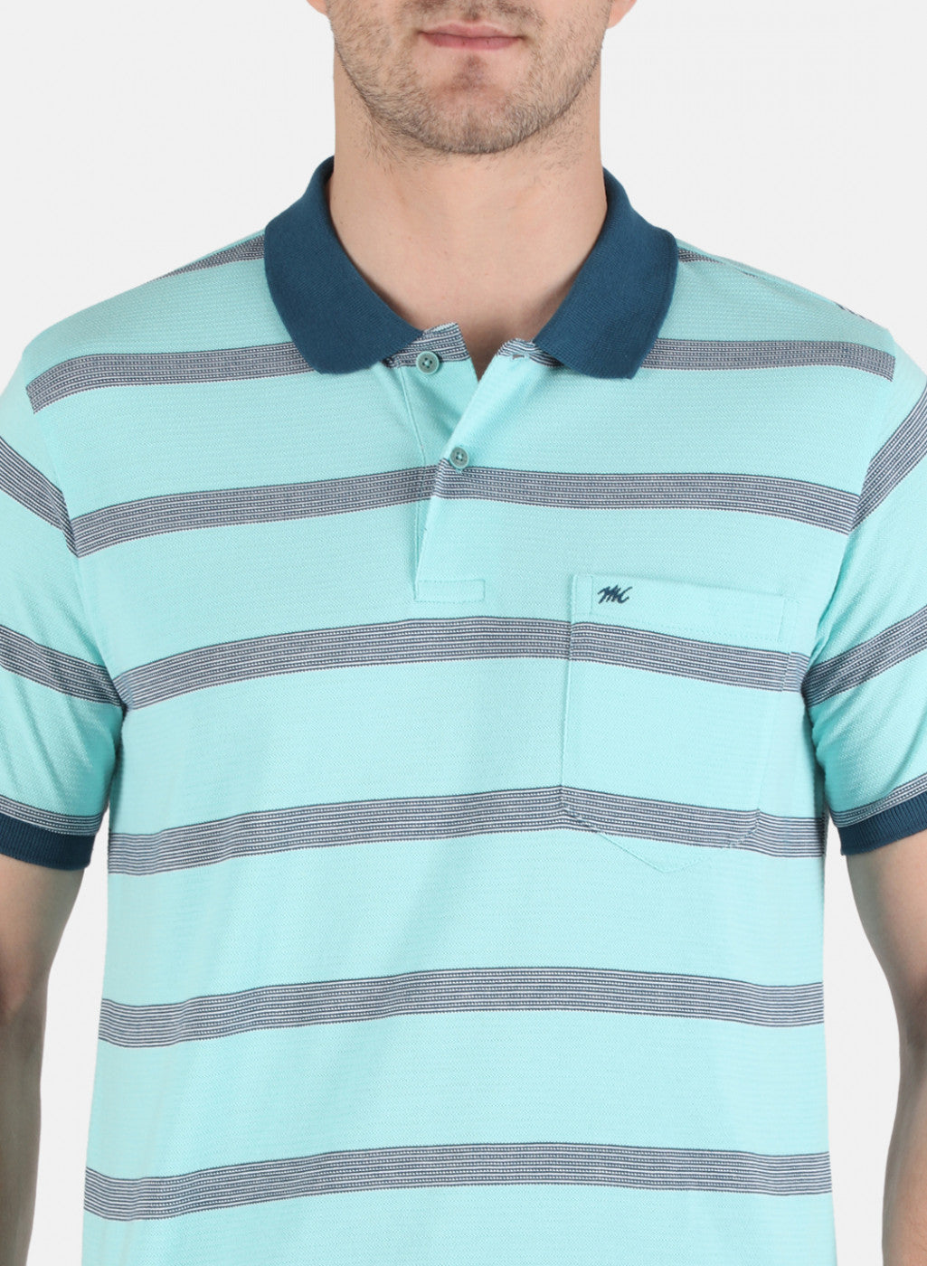 Men Blue Stripe T-Shirt