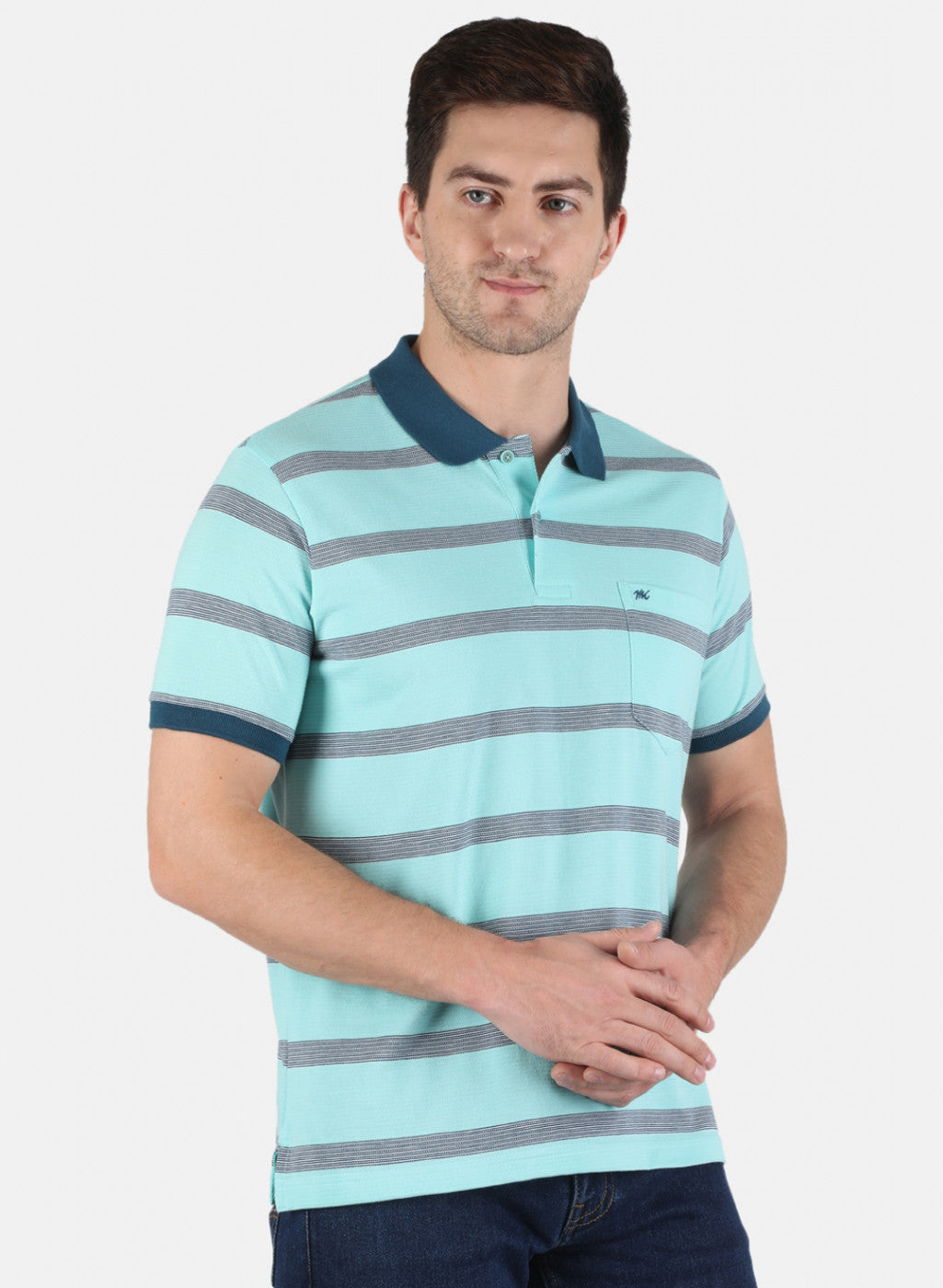 Men Blue Stripe T-Shirt