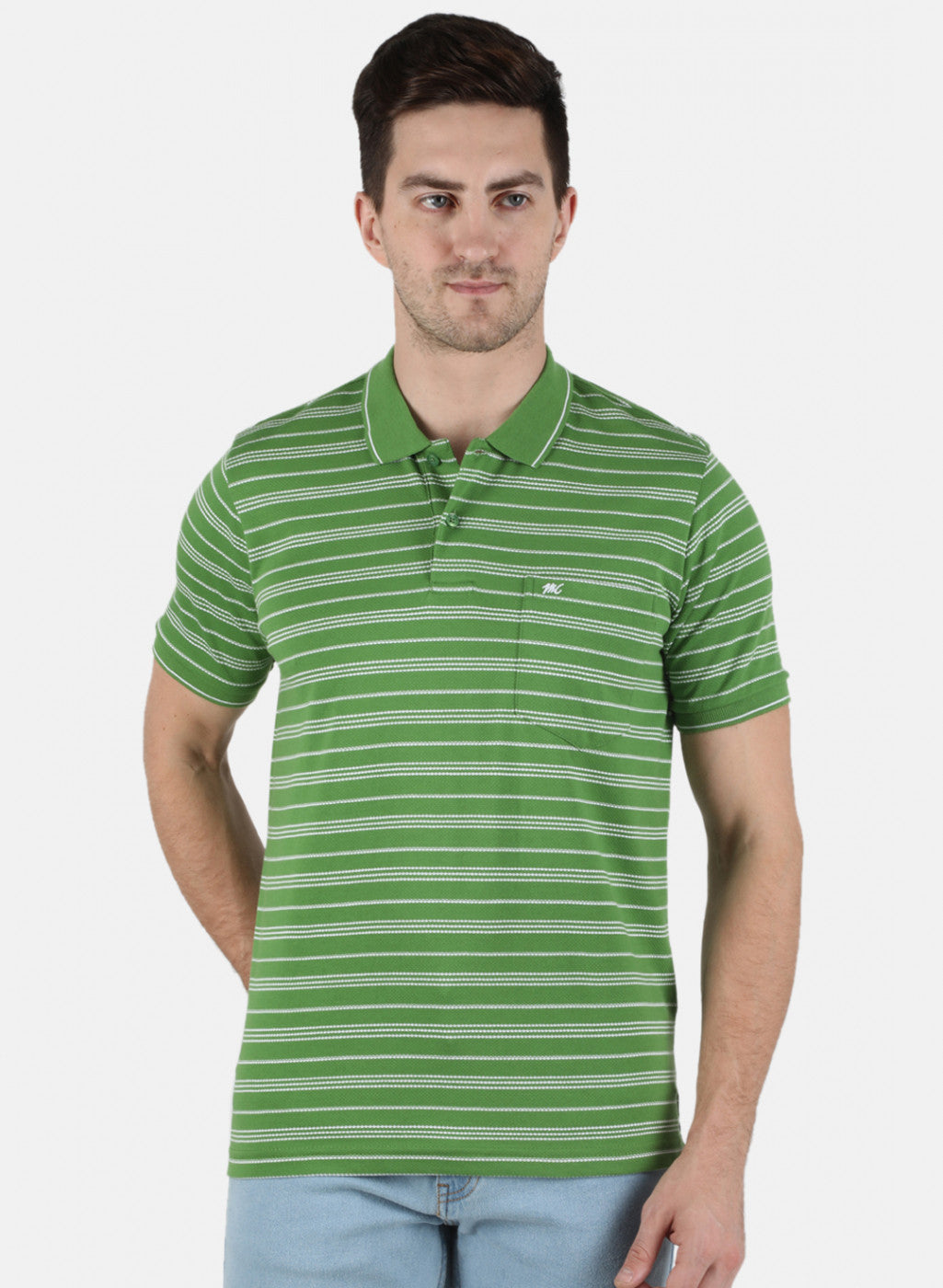 Men Green Stripe T-Shirt