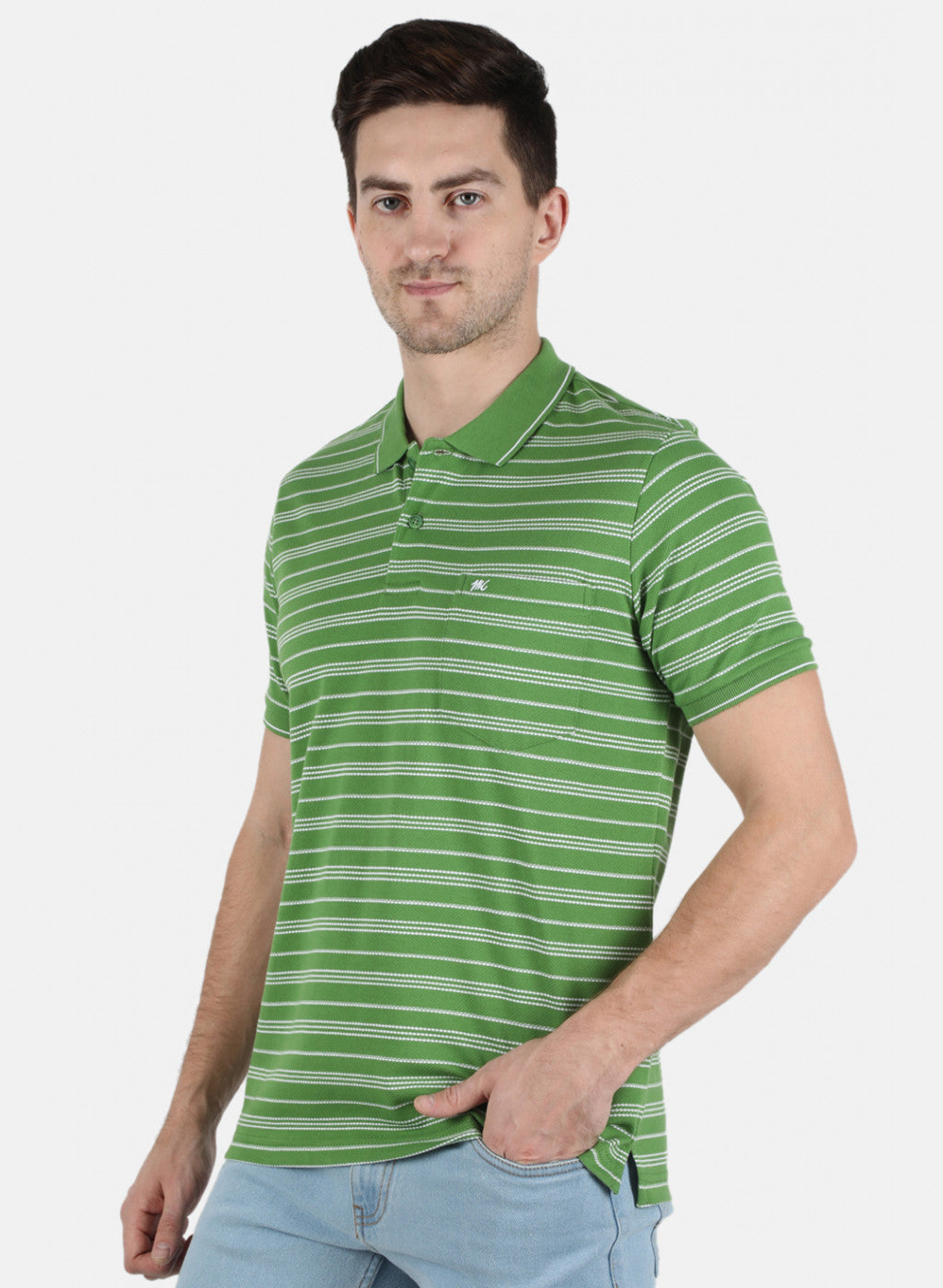 Men Green Stripe T-Shirt