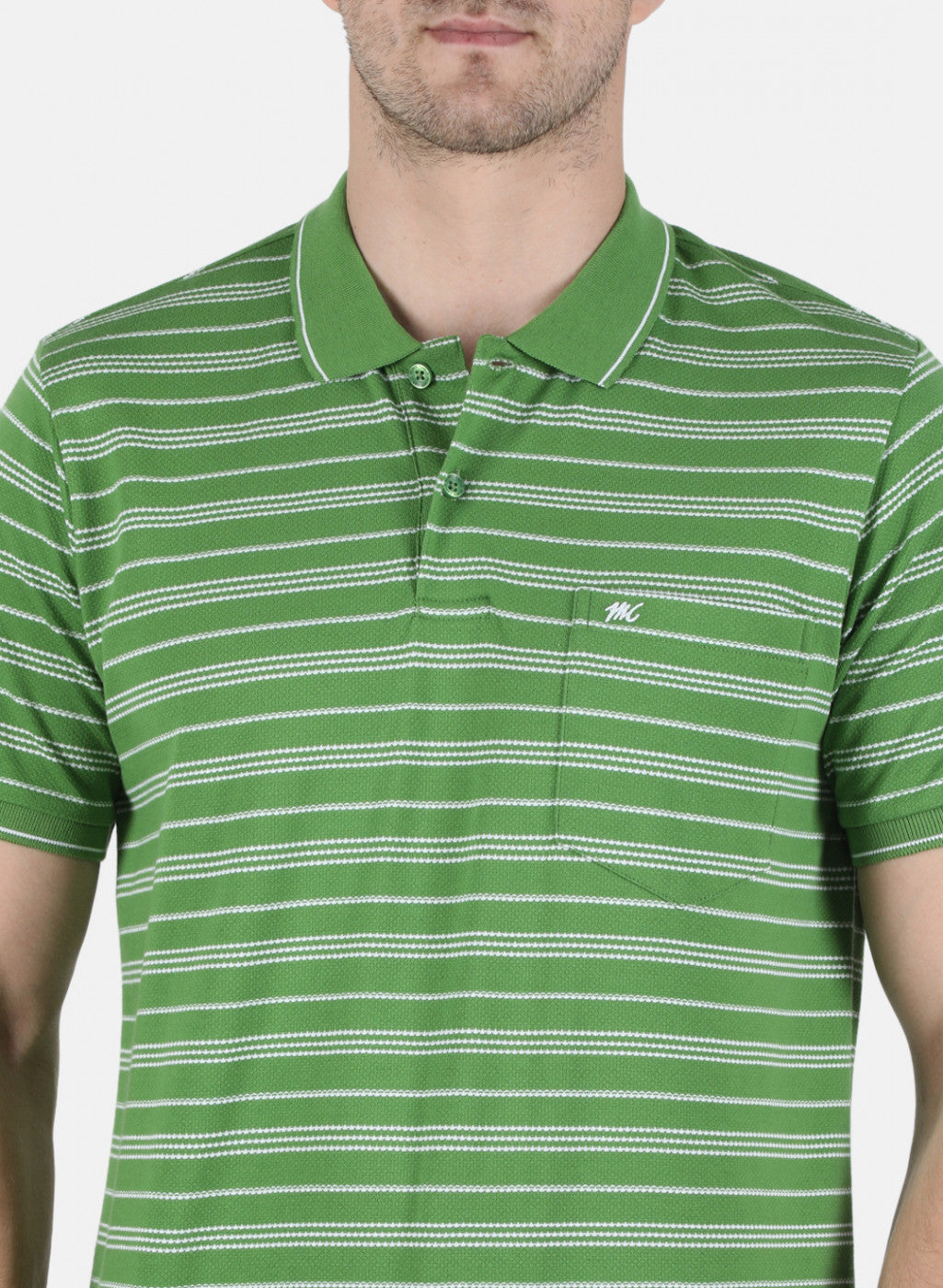 Men Green Stripe T-Shirt