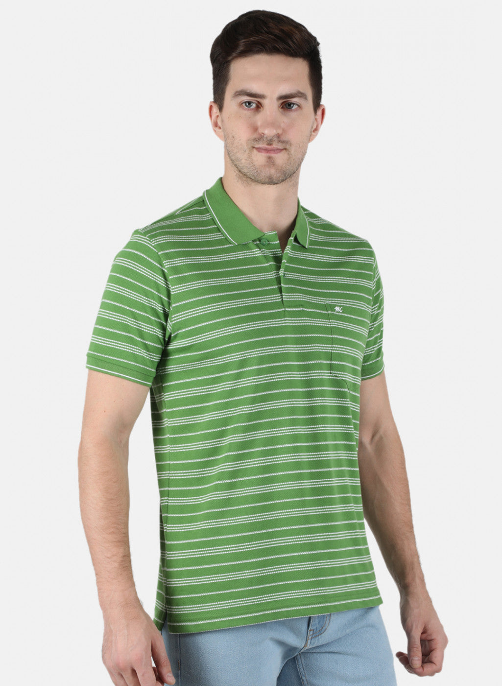 Men Green Stripe T-Shirt