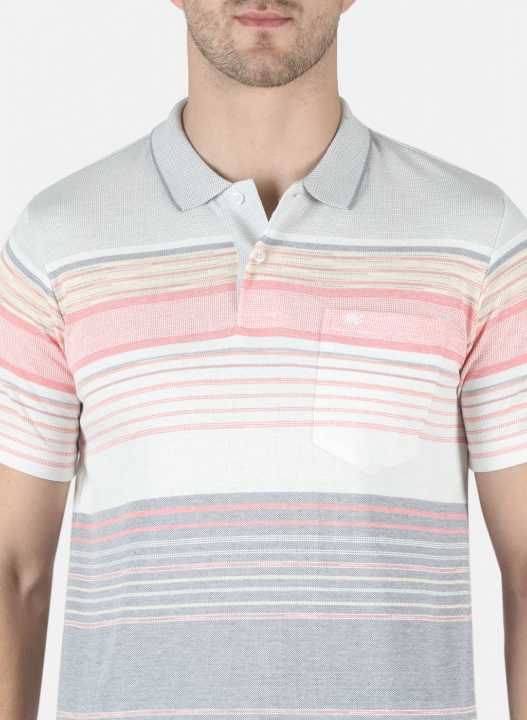 Men Pink Stripe T-Shirt