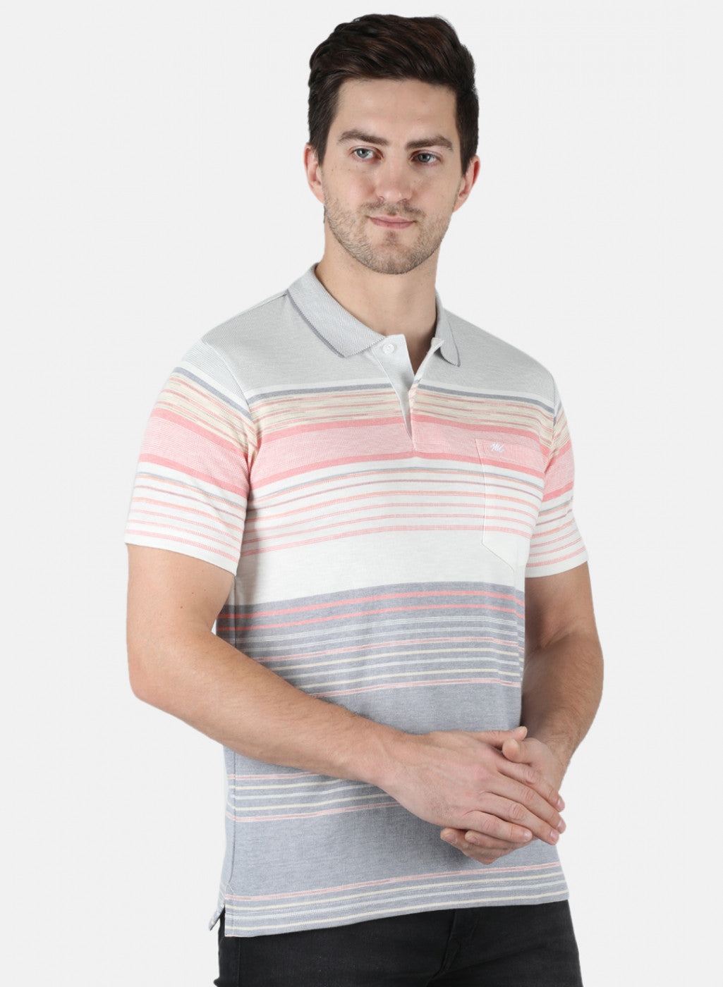 Men Pink Stripe T-Shirt