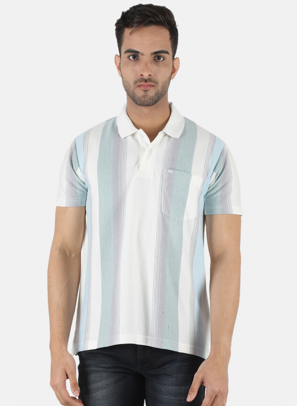 Men Blue Stripe T-Shirt