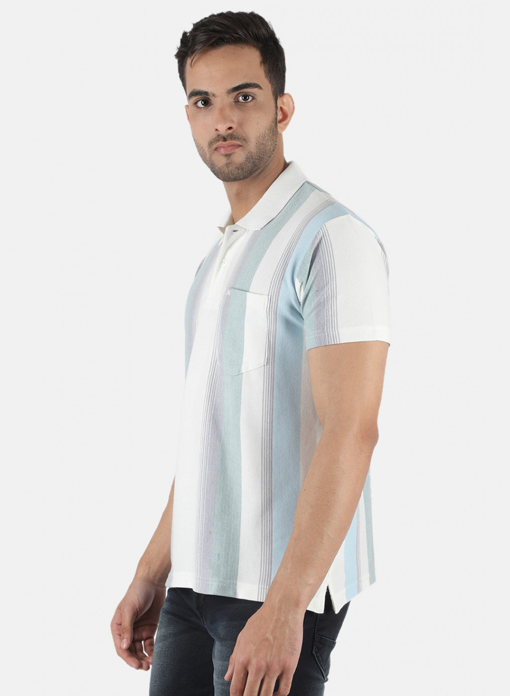 Men Blue Stripe T-Shirt