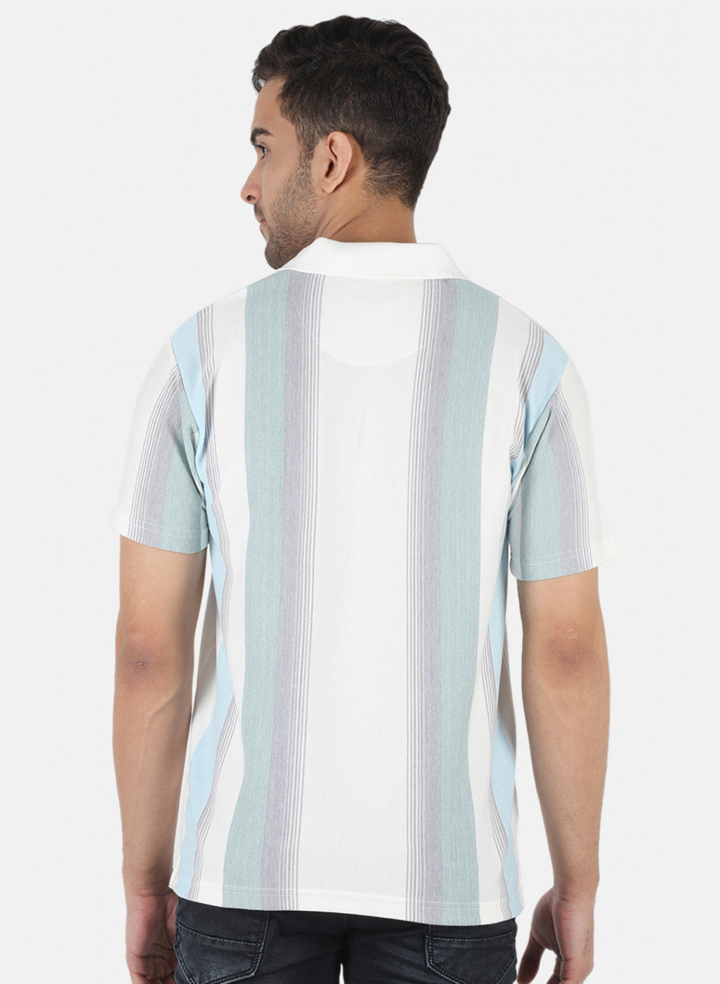 Men Blue Stripe T-Shirt