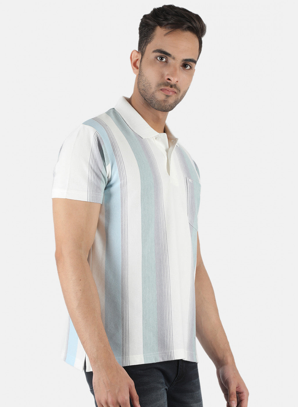 Men Blue Stripe T-Shirt