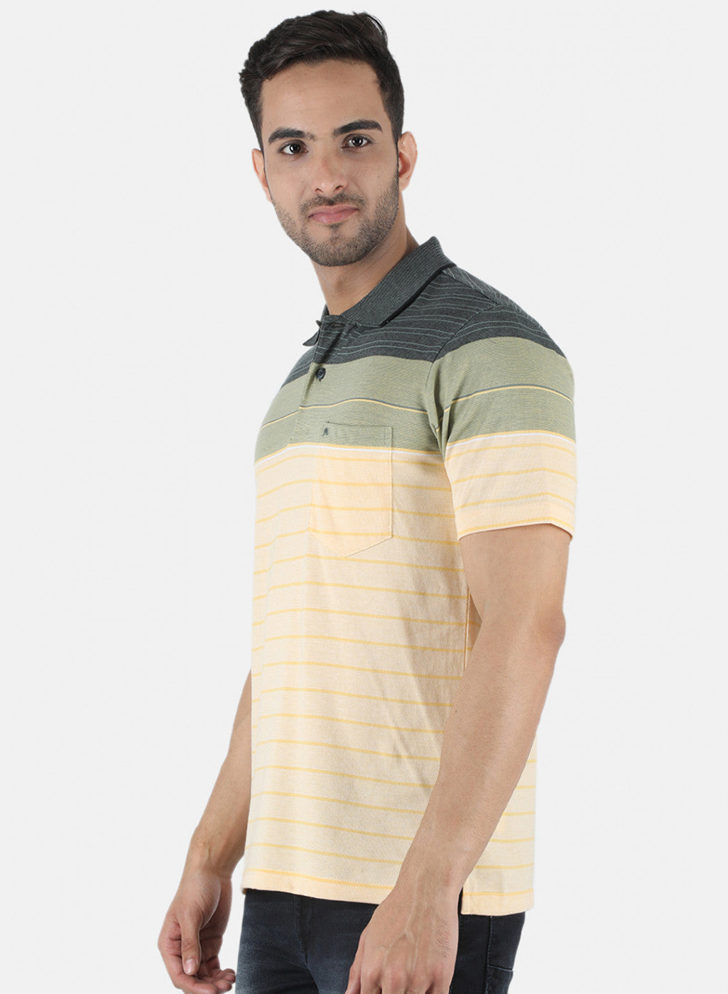 Men Green Stripe T-Shirt