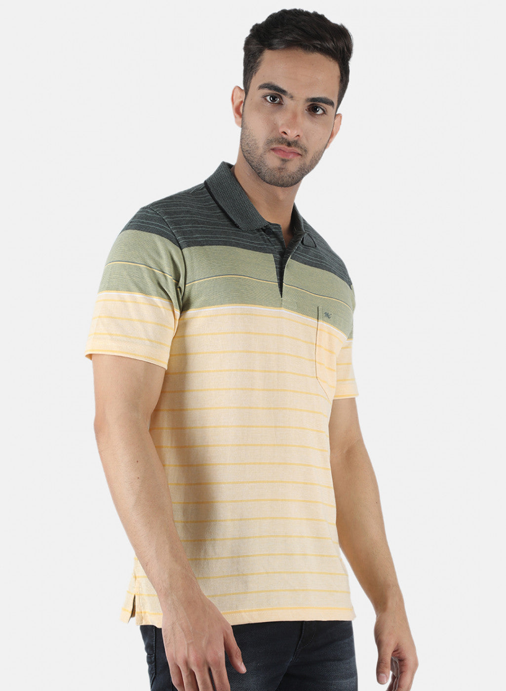 Men Green Stripe T-Shirt