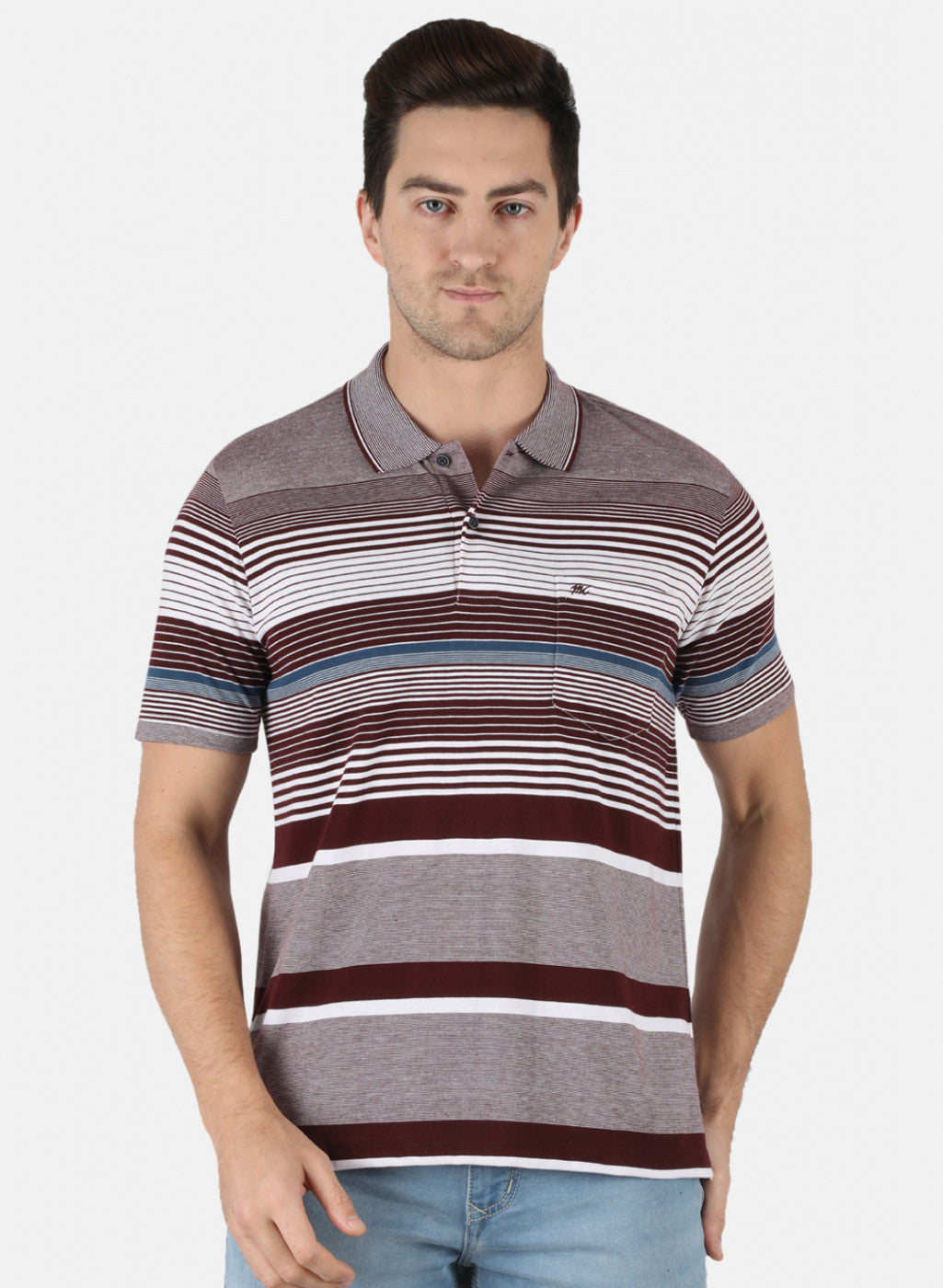 Men Maroon Stripe T-Shirt