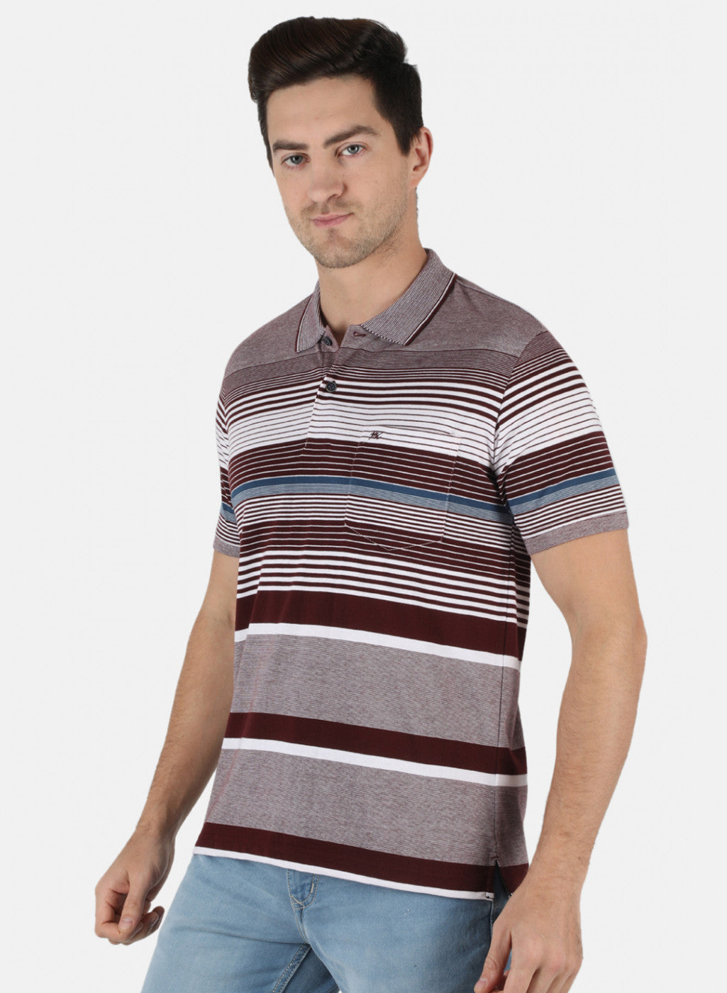 Men Maroon Stripe T-Shirt