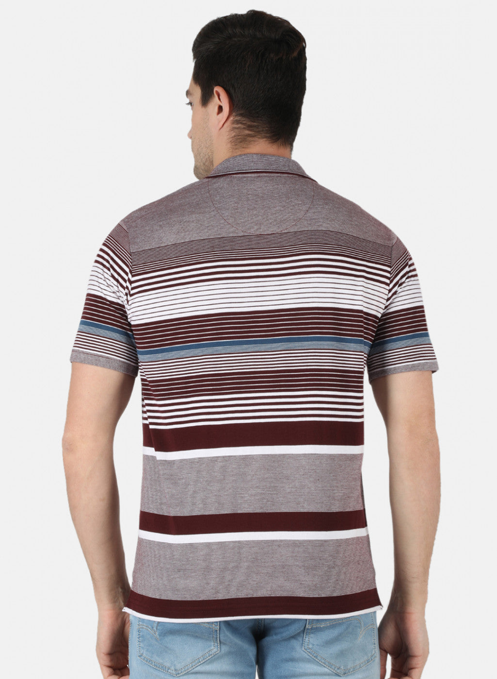 Men Maroon Stripe T-Shirt