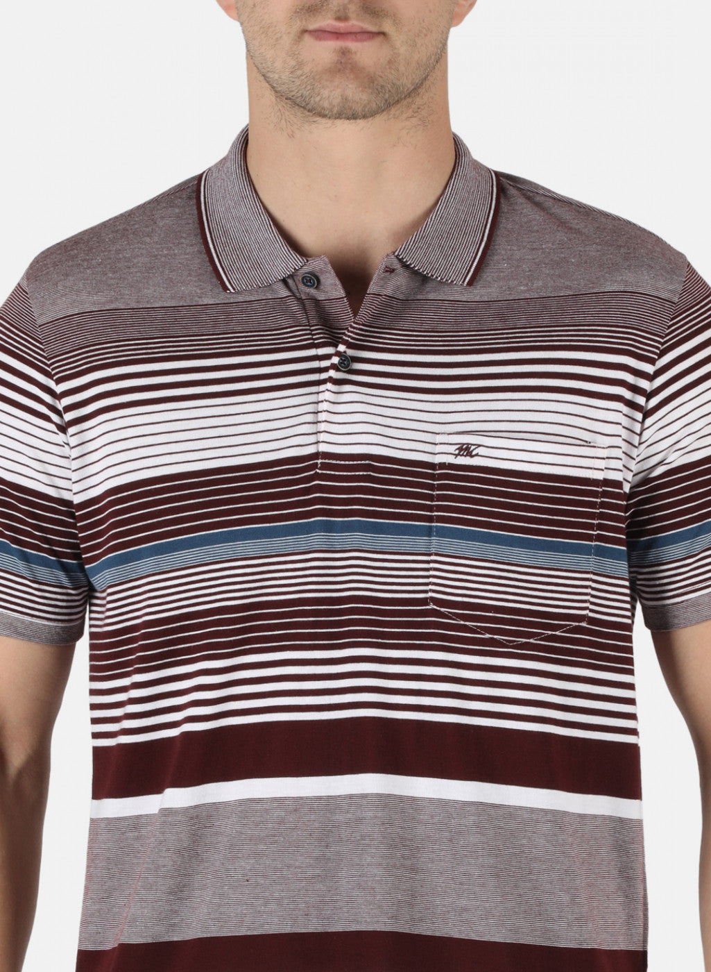 Men Maroon Stripe T-Shirt